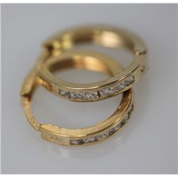14K GOLD PLATED CZ HOOP EARRINGS