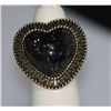 Image 1 : FASHION JEWELRY BRASS RING; HEART SHAPED; SYNTHETIC BLA