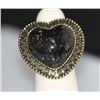 Image 2 : FASHION JEWELRY BRASS RING; HEART SHAPED; SYNTHETIC BLA