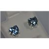 Image 1 : HEART AQUA CZ STUD EARRINGS .925 STERLING SILVER