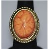 Image 1 : FASHION JEWELRY BRASS RING; SYNTHETIC LIGHT ORANGE STON