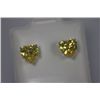 Image 1 : HEART CITRINE CZ STUD EARRINGS .925 STERLING SILVER