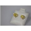 Image 2 : HEART CITRINE CZ STUD EARRINGS .925 STERLING SILVER