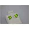 Image 2 : HEART PERIDOT CZ STUD EARRINGS .925 STERLING SILVER