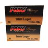 Image 2 : 100 ( 50 ) PER BOX, ROUNDS OF PMC 115gr FMJ 9mm AMMUNITION