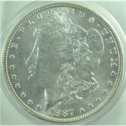 1887-P MORGAN SILVER DOLLAR,