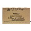 Image 2 : 100 ROUNDS ( 20 ) PER BOX, FEDERAL 5.56mm by 45  55gr FMJ XM193 AMMUNITION