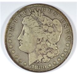 1880-CC MORGAN SILVER DOLLAR, FINE