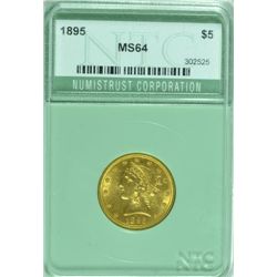 1895 $5.00 LIBERTY GOLD, NTC MS-64