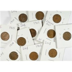 12 INDIAN HEAD CENTS (96,97,99,00,01,02,03,04,05,07,08,09) FINE-VF