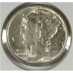 1944 MERCURY DIME MS64