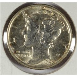 1945-S MICRO S MERCURY DIME MS62
