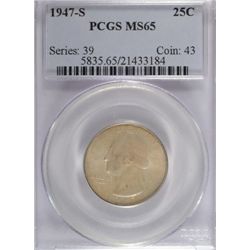 1947-S WASHINGTON QUARTER PCGS MS65