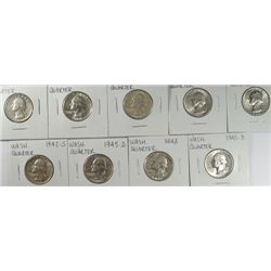 9 AU/BU WASHINGTON QUARTERS (32,39,39-S,40,42-S,45-D,48,48-D,48-S)