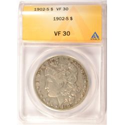 1902-S MORGAN DOLLAR ANACS VF-XF 30 KEY!