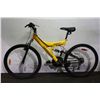 Image 1 : YELLOW NAKAMURA DEFIANT 18 SPEED FULL SUSPENSION MOUNTAIN BIKE