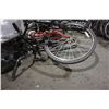 Image 2 : 3 BIKE FRAMES : BLACK FULL SUSPENSION, RED MOUNTAIN BIKE AND BLACK CRUISE BIKE