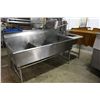 Image 1 : 96 INCH TRIPLE STAINLESS STEEL SINK WITH RINSE SINK AND TAPS