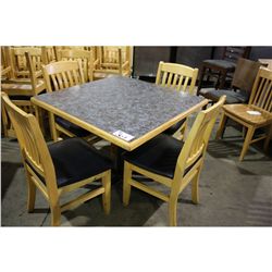 MAPLE EDGE METAL BASE RESTAURANT TABLE