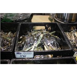 CRATE OF MIXED STAINLESS FLATWARE