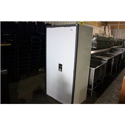 2 DOOR METAL STORAGE LOCKER WITH LOCKING DRAWER INSIDE