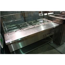 MOBILE STAINLESS STEEL HOT FOOD TABLE WITH SNEEZE GUARD