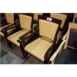 MAHOGANY FRAMED PADDED RESTAURANT CHAIR