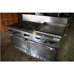 GARLAND STAINLESS STEEL 6 BURNER GAS STOVE WITH 24" GRIDDLE AND DOUBLE OVEN