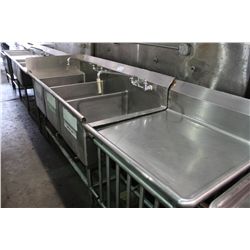 8'-9  LONESTAR TRIPLE STAINLESS STEEL SINK