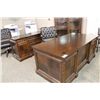 Image 1 : TRADITIONAL DARK WALNUT EXECUTIVE DESK AND CREDENZA SUITE