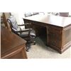 Image 2 : TRADITIONAL DARK WALNUT EXECUTIVE DESK AND CREDENZA SUITE