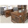 Image 4 : TRADITIONAL DARK WALNUT EXECUTIVE DESK AND CREDENZA SUITE
