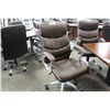 Image 3 : BROWN LEATHER HIBACK EXECUTIVE BOARDROOM CHAIR