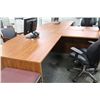 Image 2 : CHERRY LAMINATE L-SHAPE BOW FRONT EXECUTIVE DESK WITH REVERSIBLE RETURN