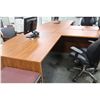 Image 2 : CHERRY LAMINATE L-SHAPE BOW FRONT EXECUTIVE DESK WITH REVERSIBLE RETURN