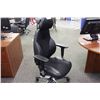Image 2 : VIVA BLACK ERGONOMIC TASK CHAIR WITH HEADREST AND PUMP UP LUMBAR SUPPORT