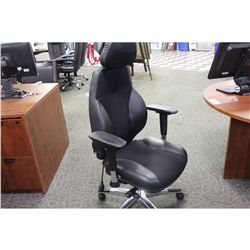 VIVA BLACK ERGONOMIC TASK CHAIR WITH HEADREST AND PUMP UP LUMBAR SUPPORT