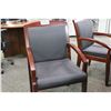 Image 2 : BLACK LEATHER WITH CHERRY FRAME CLIENT CHAIR