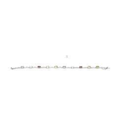 .925 Silver Multi-Gemstone Ladies Tennis Bracelet