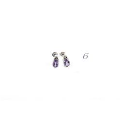 Brand New Amethyst & Diamond Earrings