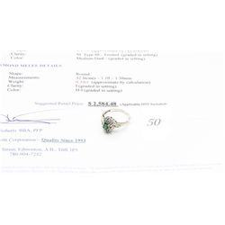 10k gold 0.81carat emerald and diamond dinner ring