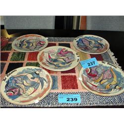 Collection of 5 hand crafted stone carved