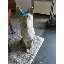 Cement dog yard ornament