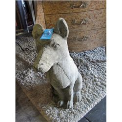 Cement dog yard ornament