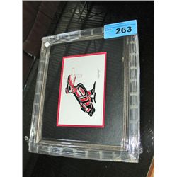 Framed west coast native print titled raven