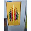 Image 1 : Framed original oil on canvas abstract painting by