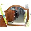Image 1 : Mahogany finished wood framed bevelled wall mirror