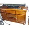 Image 1 : Oak dining room sideboard buffet with wine bottle