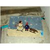 Image 1 : Hand knotted 100% wool snowman with child and