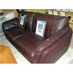 Brown leather sofa